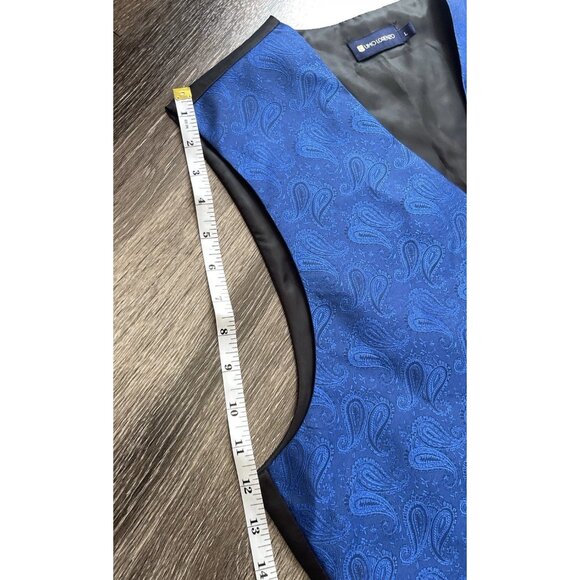 Vintage Pierre Cardin Vest Mens sz Large Blue Paisley V Neck Sleeveless Button - Picture 5 of 13